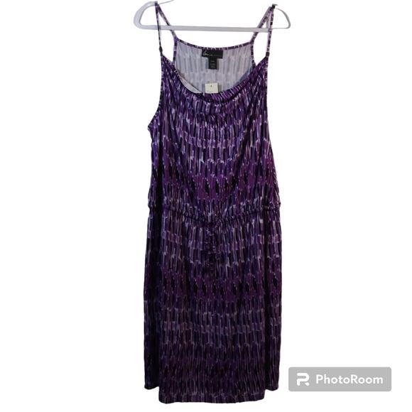 Lane Bryant Purple Geometric Print Sleeveless Dress Waist Tie  Size 22/24 - Picture 1 of 7